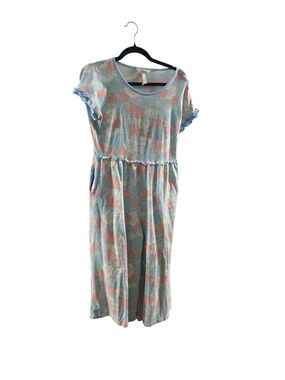 Matilda Jane Mint and Coral Floral Jumpsuit size 16 EUC